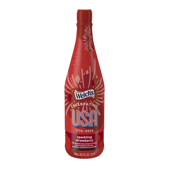 Welch's Non-Alcoholic Sparkling Strawberry Juice Cocktail, 25.4 fl oz Bottle
