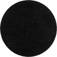 thumbnail image 1 of 12.25' Black Transitional Solid Round Shag Area Throw Rug, 1 of 3
