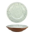 thumbnail image 1 of 12.25" French Countryside Decorative Green and Blue Flower Round Terracotta Bowl, 1 of 1