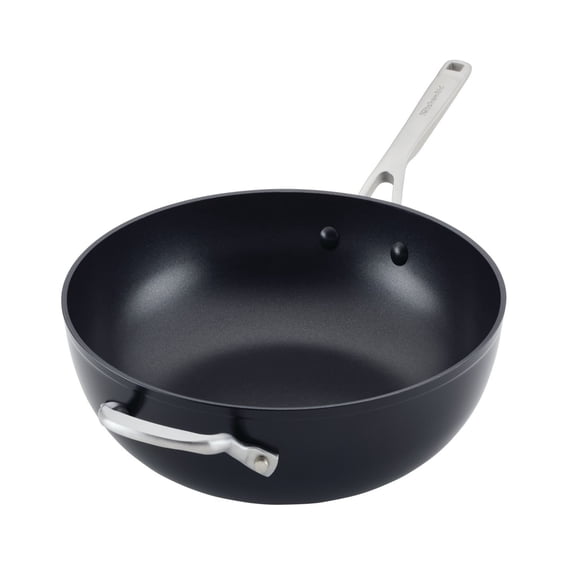 12.25" Hard-Anodized Aluminum Induction Non-Stick Wok Pan with Helper Handle