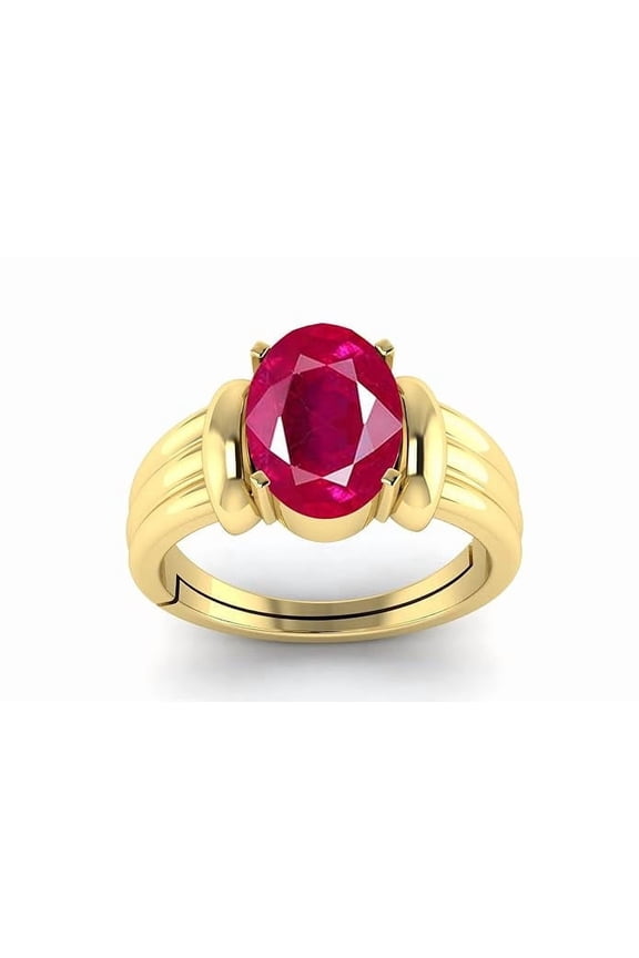 5.50 Natural Certified Ruby Gemstone Panchdhatu Ring for Men & Women