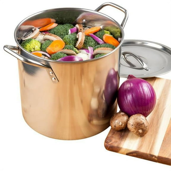 12.25 in. & 20 qt. Stainless Steel Stock Pot, Silver