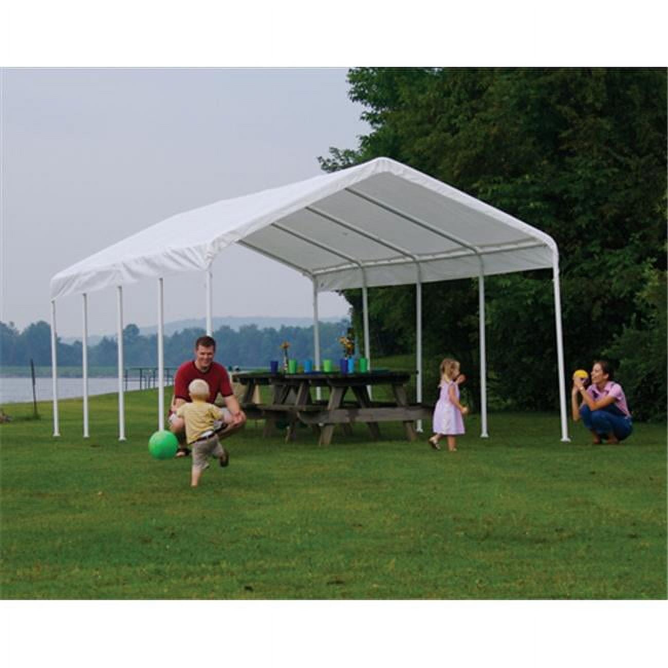 Two Leg Canopy 12-26 Canopy 2 in. 10-Leg Frame White Cover - Walmart.com
