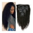 thumbnail image 1 of 12-26 inch Kinky Curly Clip in Hair Extension, Deep Wave 8Pcs Clip in Real Human Hair 120/240g Wavy Curly Brazilian Hairpieces for Women, 1 of 6
