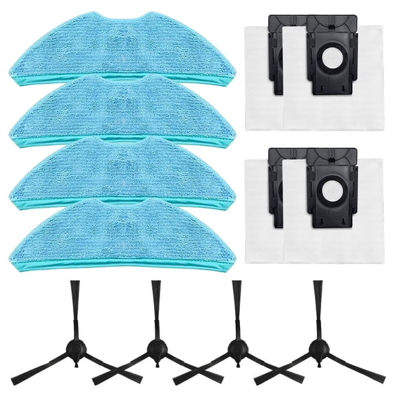 12/28pcs Mop Cloth Dust Bag Side Brush Kit For-MEDION For Robot Vacuum ...