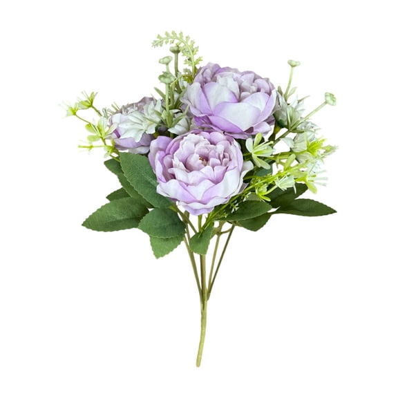 12.2in Realistic Plastic Artificial Plant with Delicate Leaves & Buds, Durable Eco-Friendly Synthetic Flower for Home Office Decor, Multi-Functional Decorative Bouquet