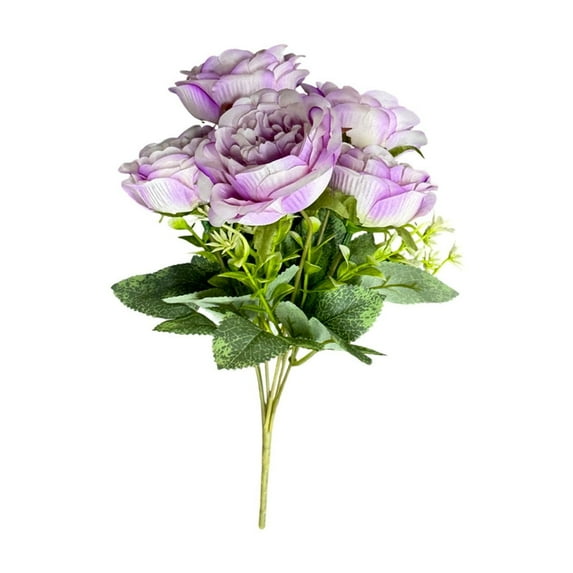 12.2in Realistic Plastic Artificial Rose Bouquet with Leaves & Buds, Durable Synthetic Home Office Decor, Multi-Functional Decorative Fake Plant for Table Centerpiece, Gift, Wedding