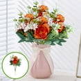 thumbnail image 1 of 12.2in Realistic Plastic Simulation Plant with Delicate Leaves & Buds - Durable Multi-Functional Home Office Decor Artificial Greenery Bouquet, 1 of 6