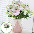 thumbnail image 1 of 12.2in Realistic Plastic Simulation Plant with Delicate Leaves & Buds - Durable Multi-Functional Home Office Decor Artificial Greenery Bouquet, 1 of 6