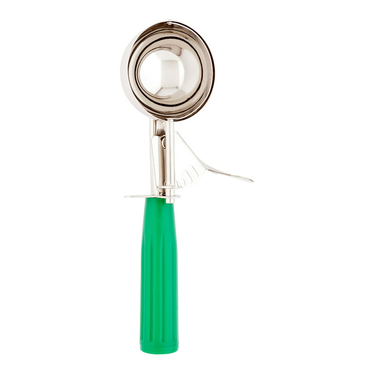 Comfy Grip 3.25 oz Stainless Steel #12 Ice Cream Scoop - with Green Handle - 1 Count Box