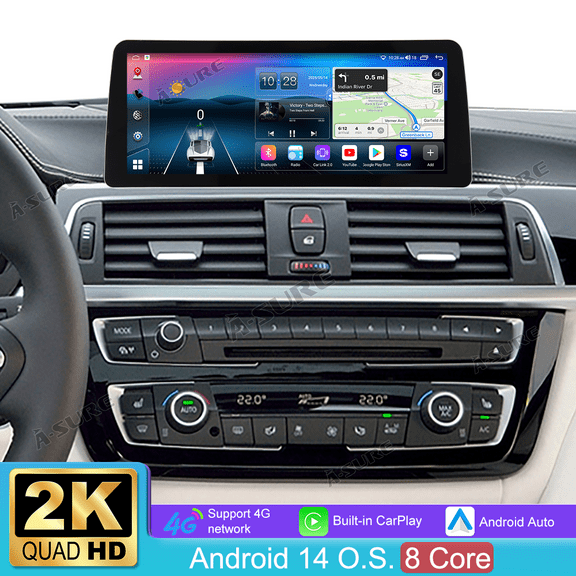 12.3" HD 8-Core 4+64GB Car Radio Stereo for NBT BMW 3 Series F30/F31/F34/F35 2013-2016 with Apple CarPlay/Android Auto/4G LTE/GPS Nav/Wi-Fi/BT 5.0/SWC