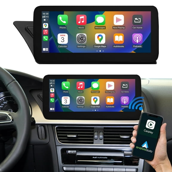 12.3 Inch Car Touchscreen Wireless CarPlay Android Auto for Audi A4 A5 2009-2015 Year with 3GMMI Car Radio Stereo Multimedia Screen Support Navigation Mirrorlink
