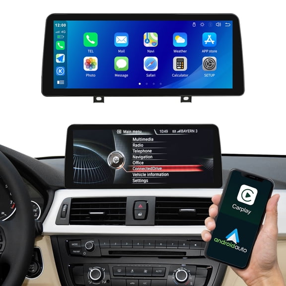 12.3 Inch Touch Screen Car Stereo with Bluetooth for BMW 3 4 Series F30 F31 F32 F33 F34 F36 2012-2016 with NBT System Wireless Carplay/Android Auto/Mirrorlink Siri
