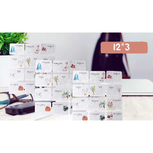 12*3 Pcs 2025 Plantable Seed Calendar, EcoFriendly Greenery Planner
