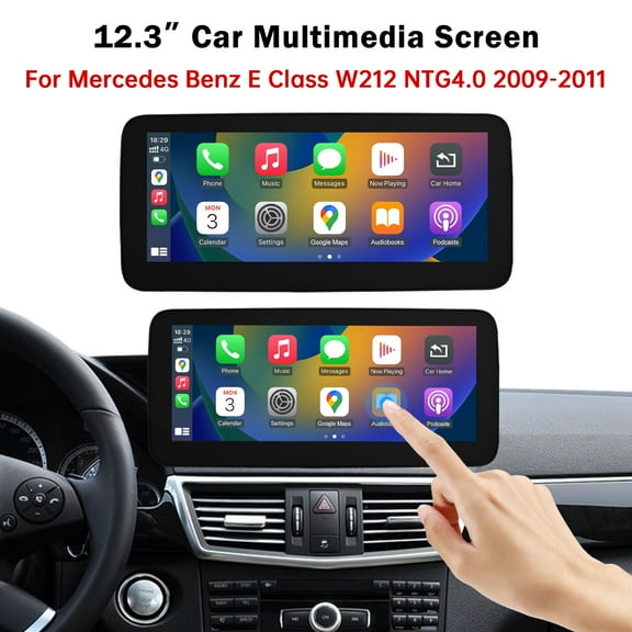 12.3" Touchscreen Car Stereo Receiver for Mercedes Benz E Class W212 with NTG4.0 System 2009-2011 Wireless Android Auto CarPlay with Bluetooth Mirrorlink Radio Navigation