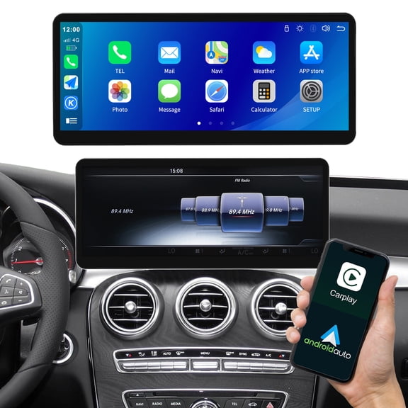 12.3" Wireless Carplay/Android Auto TouchScreen for Mercedes-Benz C Class W205 GLC V Class W447 2015-2019 NTG5.0 Car Stereo Multimedia Car Audio Receiver