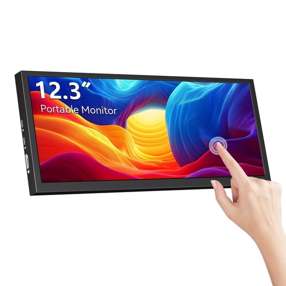 12.3 Inch Touchscreen Portable Monitor, 1920x720 HD, CNC Precision Crafted External Touch Screen for Laptop, Consoles & Devices