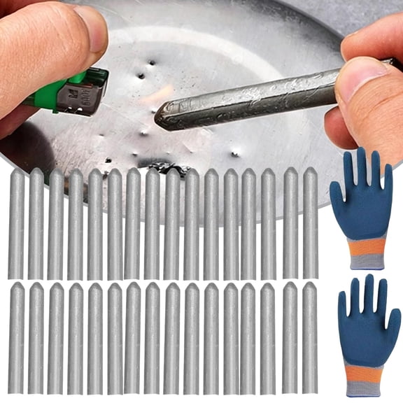 12/30/48PCS Low Temp Aluminum Welding Rods, Powder Cored Aluminum Welding Rod, Universal Metal Repair Sticks for All Metal, Easy Melt Welding Rods for Stainless Steel Iron, Copper DIY Repairs