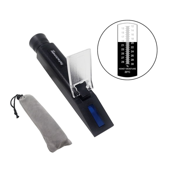 12-30% Water Honey Refractometer With Calibration ATC Refractometer Honey Moisture Meter Tester With Cloth Carrying Bag ,Portable