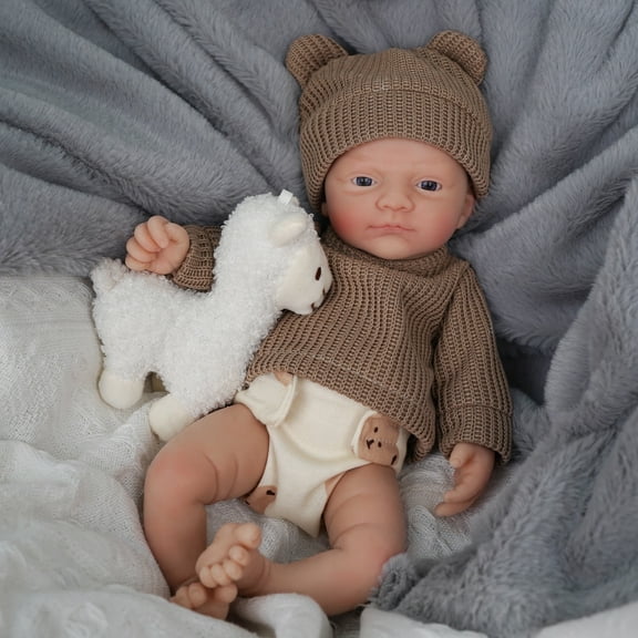 12" 30 cm Micro Full Silicone Baby Boy Doll With Big Eyes Lifelike Mini Reborn Doll Surprice Gifts For Kids / Family