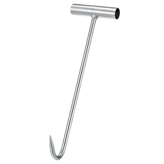 12"(300mm) T-Handle Meat Boning Hook, Galvanized T Hooks for Butcher