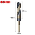 thumbnail image 1 of 12-30mm Round Shank Reduced T-wist Drill Bits Cobalt HSS Hole Cutter Drilling Tool for Wood Iron Stainless Steel Aluminum Metal 14mm, 1 of 7
