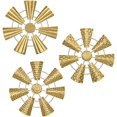 thumbnail image 1 of 12" Wall Décor Pack of 3 Metal Gold Windmill Radial Plate Wall Art Modern Accent Hanging Wall Decorations For Home Office Living Room Wall Sculptures, 1 of 6