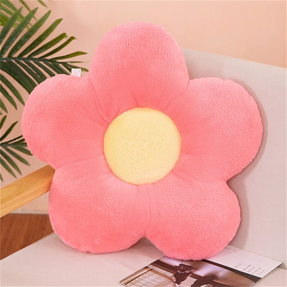 12/35cm Stuffed Five Petal Flower Cushion Girly Room Decor Sunflower Pillow Bay Window Pink Flower Sit Bedroom Seat Pillow