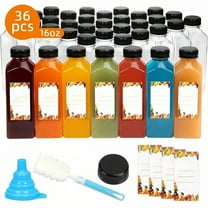 12/36/45/56pcs 12/16oz Plastic Juice Bottles With Caps, Reusable Juicing Bottles, Clear Empty Containers For Drinks, Smoothies And Other Beverages