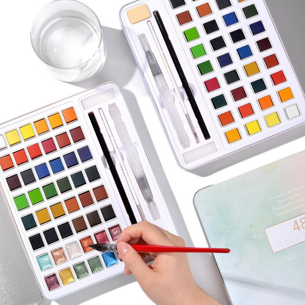 Professional Metallic Watercolors 28 Pearl Paint Pigment Drawing