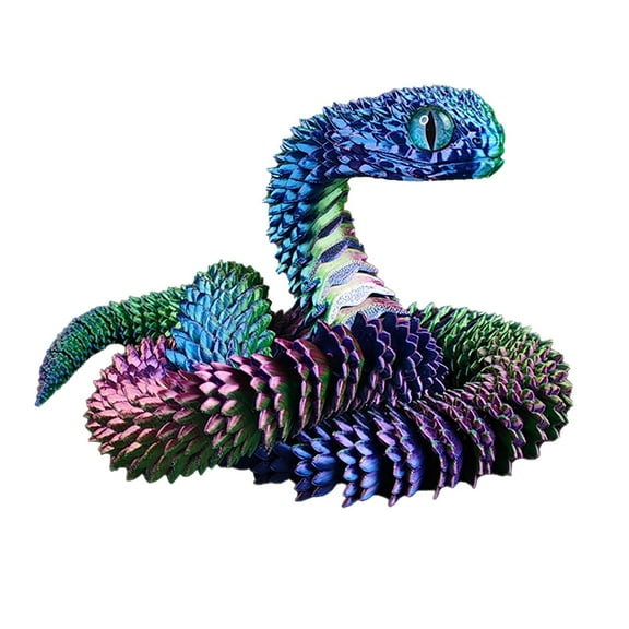 12" 3D Printed Animal Snake Toy, Articulated Flexible Snake Funny Fidget Toys for Kids