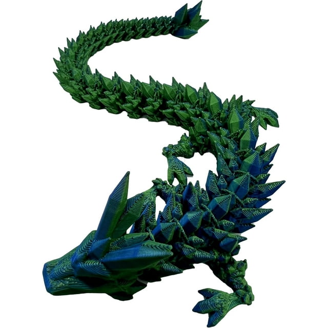 3D Printed Dragon In Eggs 12in Articulated Dragon Crystal Dragon Fidget Toy With Dragon Eggs Flexible Executive Desk Toys Home Office Decor