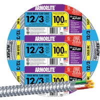 Southwire Armorlite 12/3 Aluminum Armored Electrical Wire Cable - Lightweight - 1 Piece