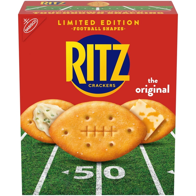 RITZ Football Shapes Original Crackers, Snacks for Kids and Adults
