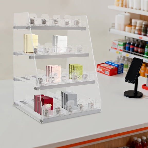 12.4*11.18*18.9in Modern Clear Desktop Wall-mount Multi-Tier Cigarette Clear Acrylic Retail Display Case