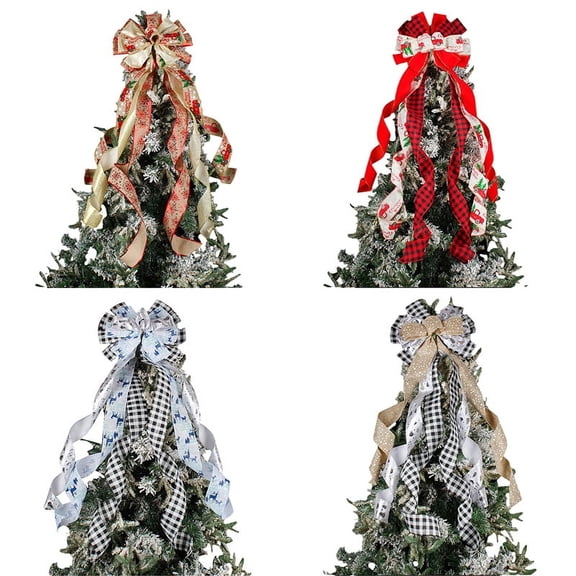 12"*43" Large Bows for Christmas Tree/ Big Christmas Bows/ Christmas Tree Bow Topper/ Red Christmas Bow/ Bow Christmas Tree Topper Tree Top Dress 1Pcs