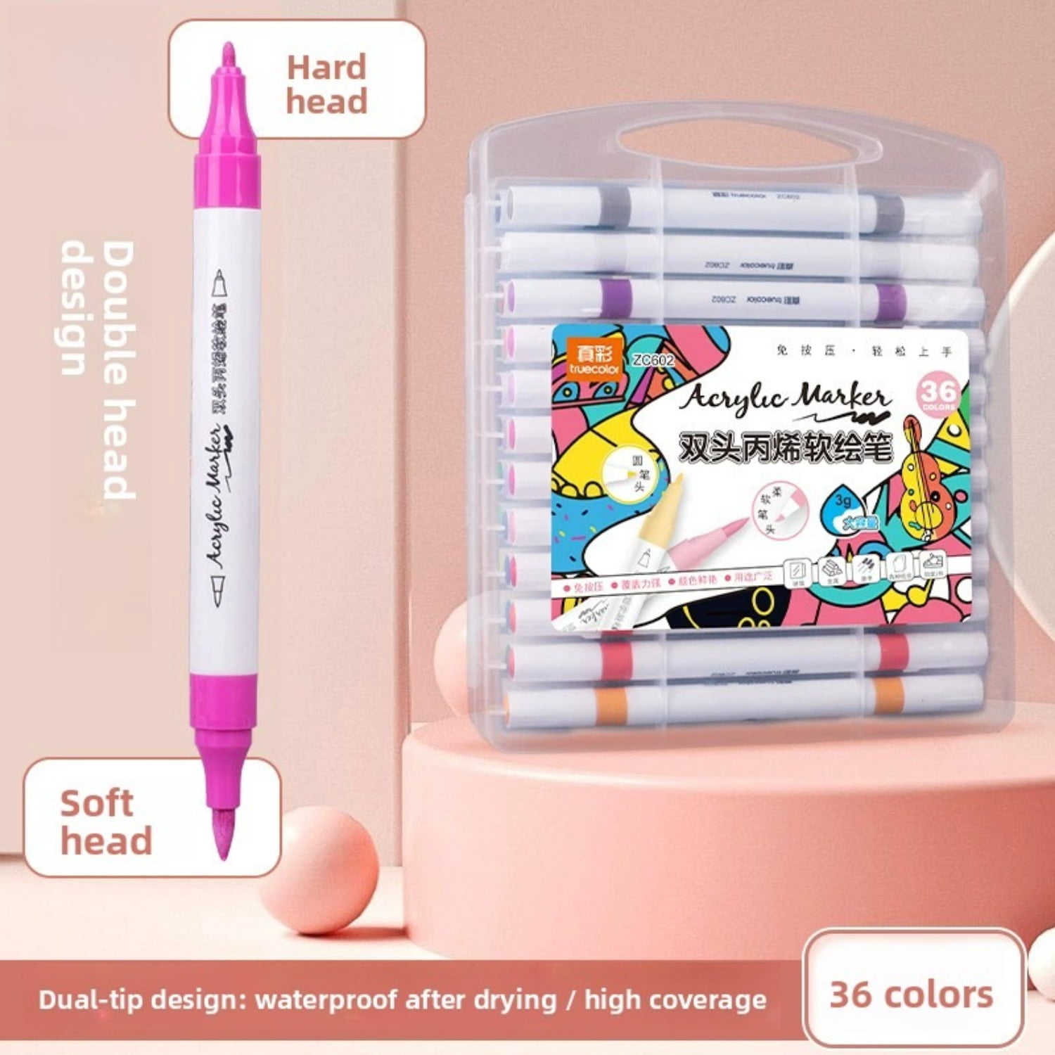 12-48 Colors Double Sided Marker Pens Set Water Based Washable Ink Art Drawing Supplies Highlighter Sketch Brush Pen