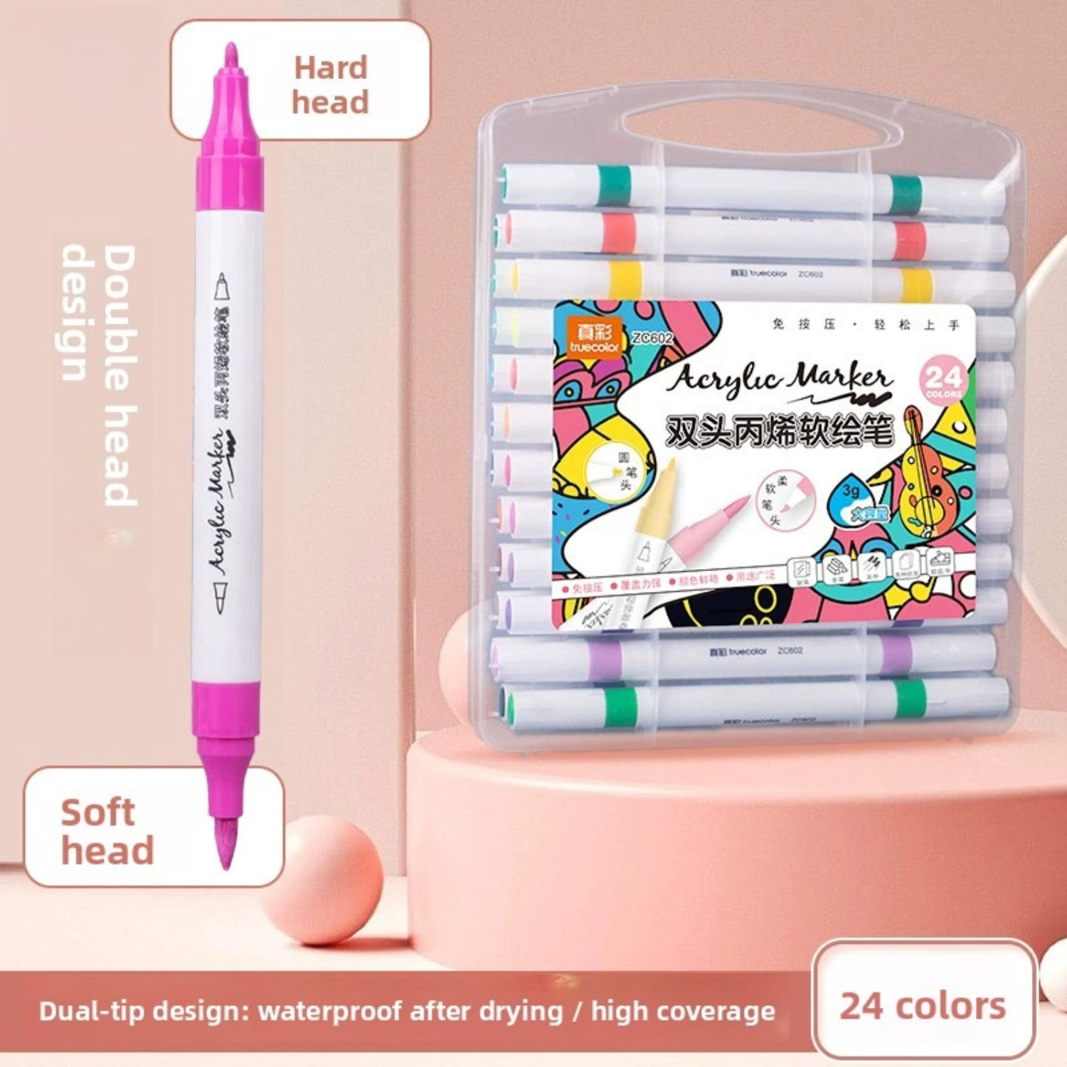 12-48 Colors Double Sided Marker Pens Set Water Based Washable Ink Art Drawing Supplies Highlighter Sketch Brush Pen