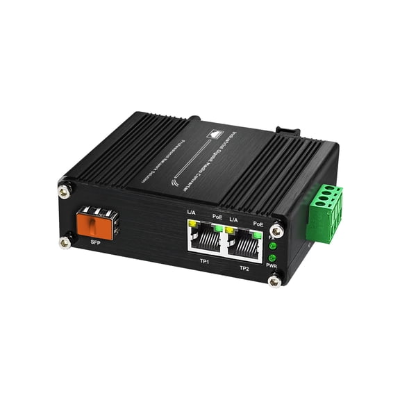 12-48V 2 Port 10/100/1000M PoE+1 Port 100/1000M SFP Industrial Gigabit 30W PoE