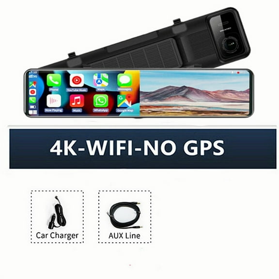 12" 4K Dash Cam Wireless CarPlay Auto ADAS Car DVR 5G GPS FM 24h Parking Monitor Rearview Mirror Camera Recorder ,Effortless Control