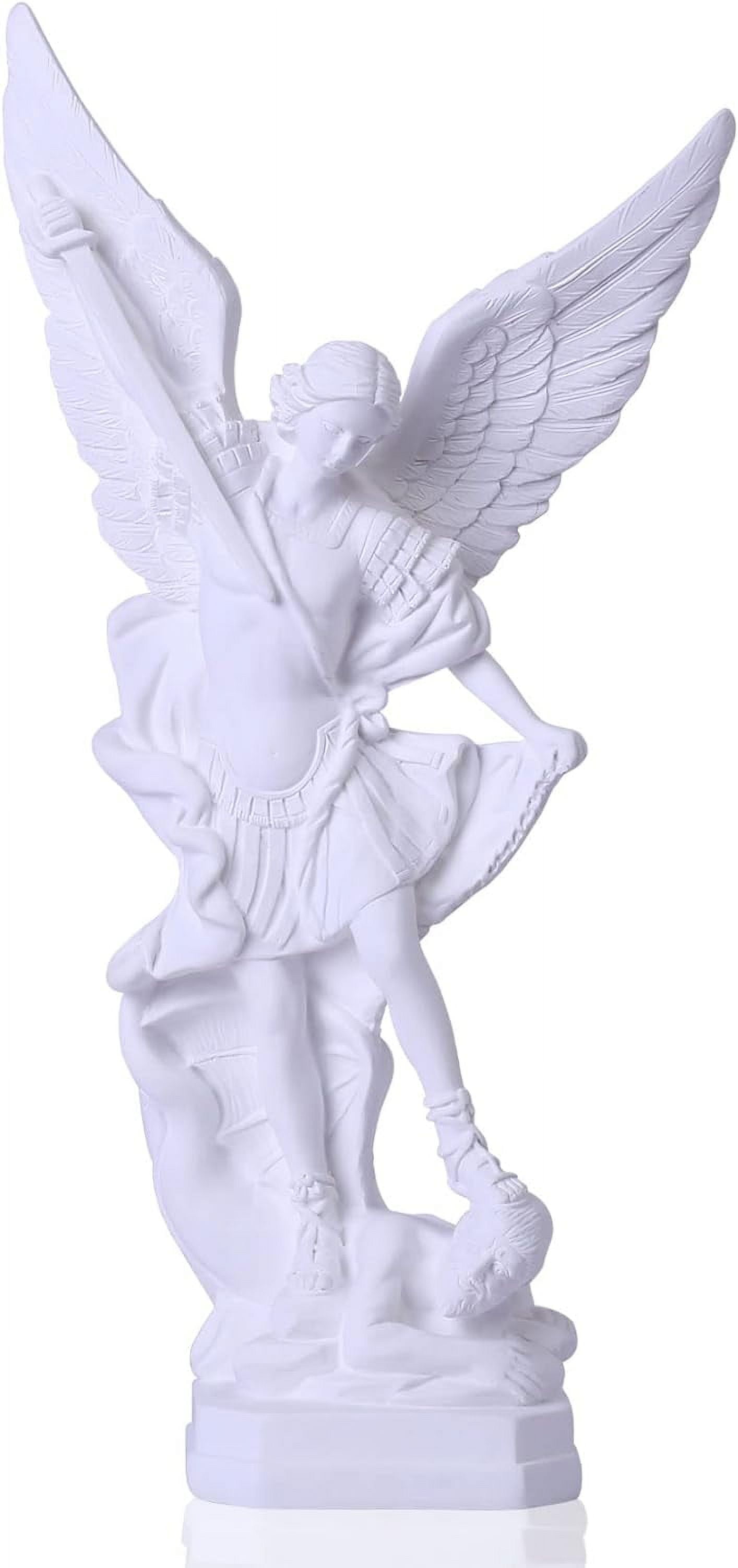Statuette Saint Michel Archange Terrassant Satan - Résine 29,5cm - Décoration Religieuse