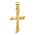 thumbnail image 1 of 12.4mm 14k Solid Yellow Gold Polished Religious Faith Cross Pendant Necklace Pendant for Women, 1 of 2