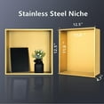 thumbnail image 1 of 12.5×12.5×4.7” Bathroom Recessed Shower Niche,Ready for Tile Waterproof Leak Proof,Bathroom Shelf Organizer Storage for Shampoo&Toiletry,Flush Mount Shower Niche,Gold, 1 of 5