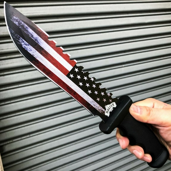12.5 AMERICAN FLAG Fixed Blade Bowie Knife w/ Sheath