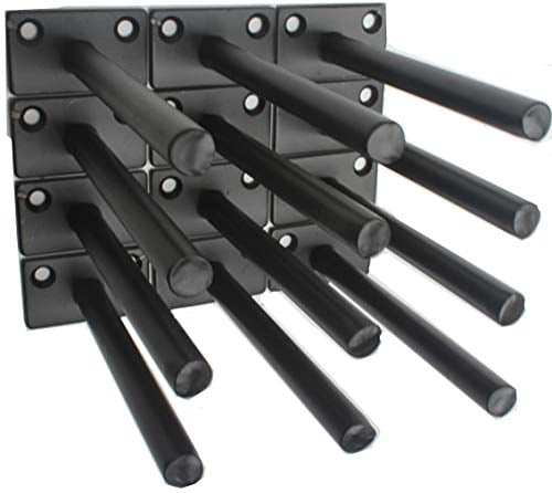 12 5" Black Solid Steel Floating Shelf Bracket Blind Supports - Brackets For Wood Shelves Concealed Support Screws And Wall Plugs Included