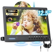 Arafuna 12.5" Car DVD Player with Headphone and Auto Load Discs & Headrest Mount, Support 1080P Video, HDMI Input, AV in/Out, USB/SD Card Reader