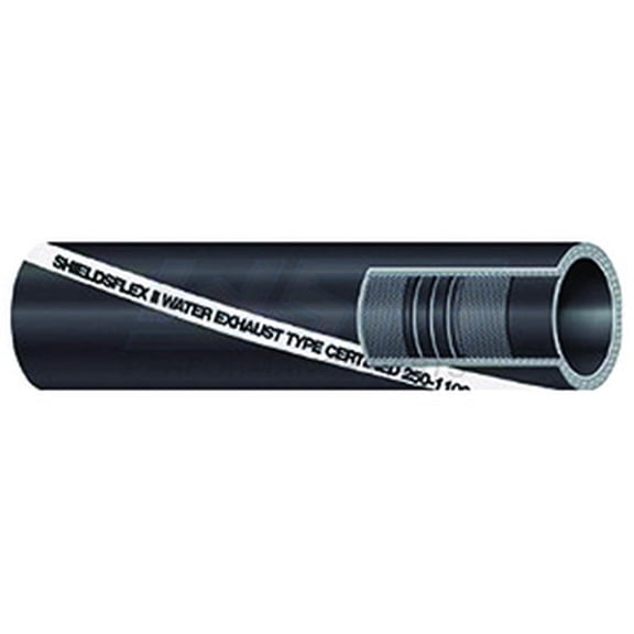 Exhaust Water Hose 3" ID x 12.5 Feet Shields Series 250 ShieldsFlex II Compatible with Marine Wet Exhaust Engine Cooling Water Circulation With Wire Helix SHI-250-3004