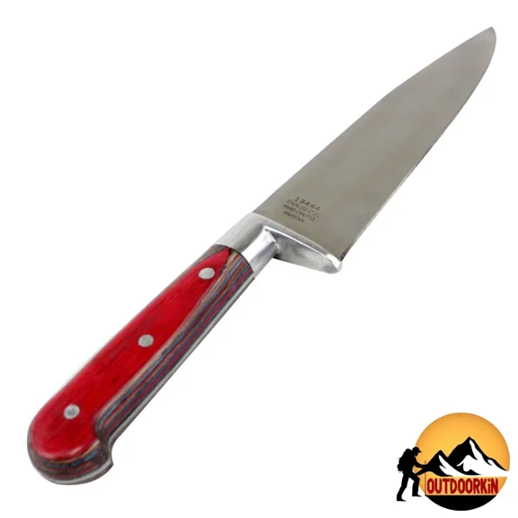 12.5" Full Tang Fixed Blade Handmade Kitchen Chef Knife Multi Color Wood Handle