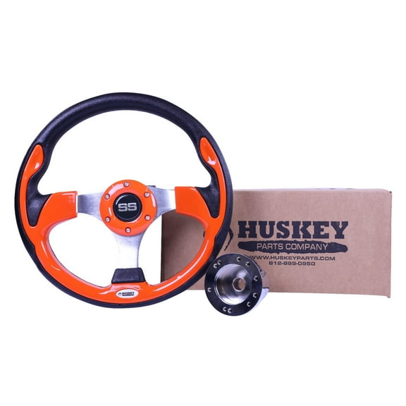 12.5" Golf Cart Steering Wheel Orange Color W/ Adapter for EZGO TXT/RXV/Valor/ST