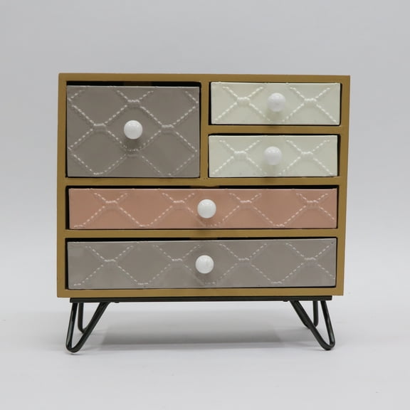 12.5"H Wood and Metal Jewellery Box